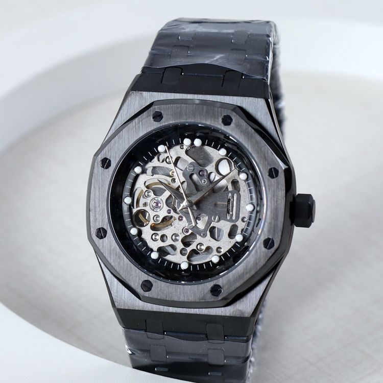 Seiko NH70 Royal Oak Skeleton Mod Schwarz BRANDNEU Kaufen auf