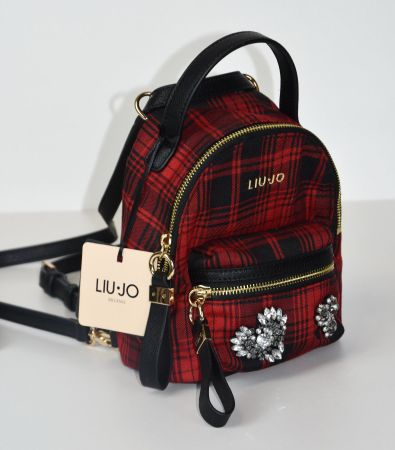 LIU JO Tasche Rucksack Schultertasche/schwarz rot/17x22x9.5