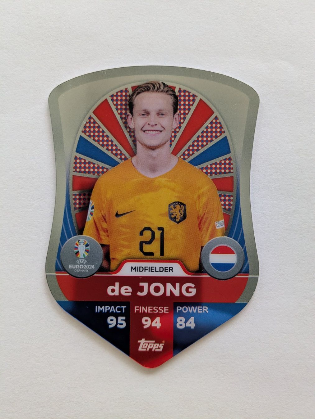 Topps Carte collezionabili: Topps Euro 2024 Chrome schield De Jong – Usato da Genève venduto da x_m_2v65