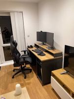 Bureau gaming / bureau de travail - effet chêne et noir
