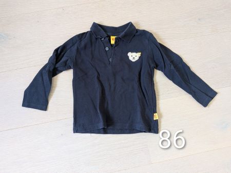 Steiff Langarm-Polo mit Teddy-Applikation | Gr. 86