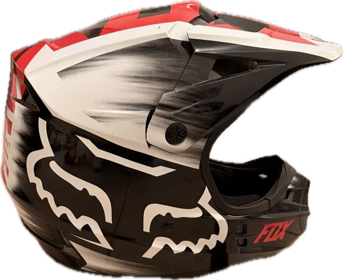Fox Caschi & visiere: Fox Motorradhelm mit Brille Grösse S Rot Schwarz – Usato da Muri AG venduto da GIRO777 2