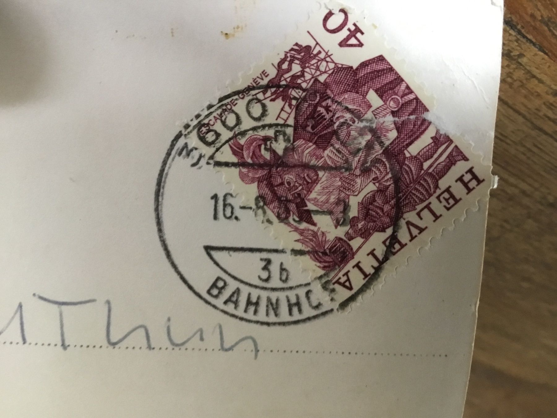 Cartoline postali: Ansichtskarte Oberlangenegg. Kreuzweg – Usato da Thierachern venduto da sweden08 1