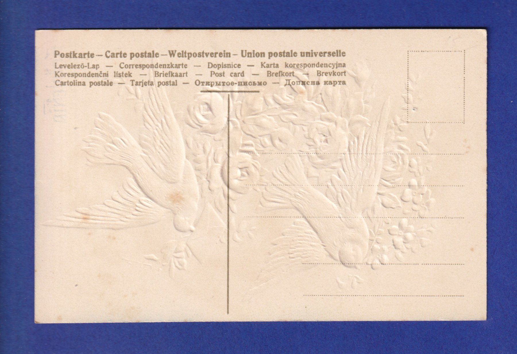Cartoline postali: OISEAU - Colombes - Carte gauffrée – Usato da Pully venduto da nicecards-shop 1