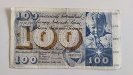 Schweiz 100 Franken 1970, Sammlerstück, Banknote (WA3)