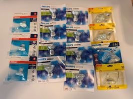 8x GU10 50W Halogenlampe & 6x GU 5.3 / Philips Osram