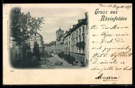 AK Rheinfelden, Strassenansicht mit Turm