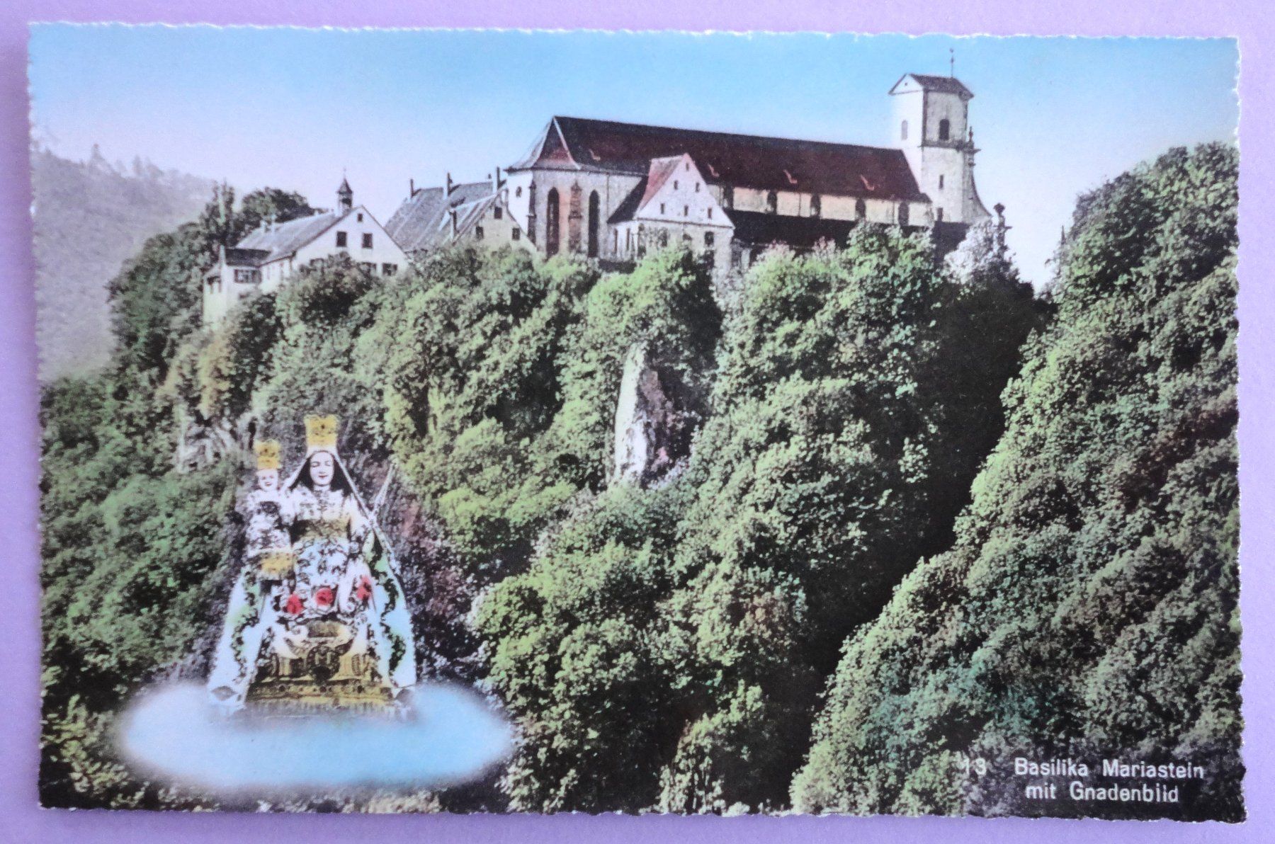 Cartoline postali: Basilika Mariastein mit Gnadenbild – Difettoso da Fétigny venduto da Billy2miny