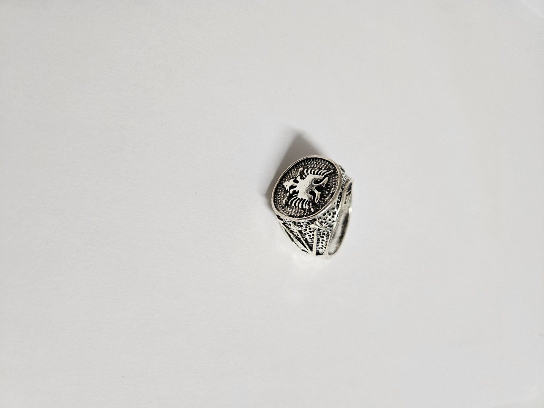 Anelli: Ring mit albanischem Adler chrom / silbrig Gr. US 10 – Nuovo e nell'imballaggio originale da Kreuzlingen venduto da RahMal 4