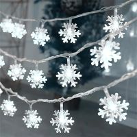 6m LED Lichterkette Schneeflocken, weiss, Weihnachten