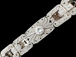 Art Deco Diamanten 3.45c Armband 14k WG Länge 19.5cm *S2106