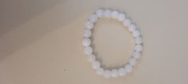 Armband Kugeln 0,8mm Durchmesser Elastisch Weiss
