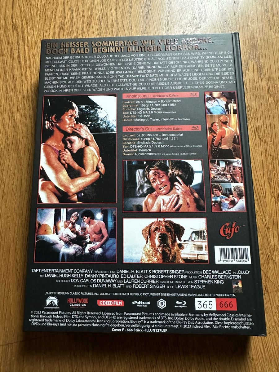 Tutti i DVDs: Cujo mediabook, Stephen King Bluray – Usato da Benken ZH venduto da Audi-erich 1