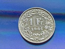 *** SILBER - 1 Franken Münze 1961 - Auktion ab CHF 1 ***