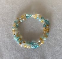 2fach Edelstein Armband Citrin Apatit Amazonit auf Mass