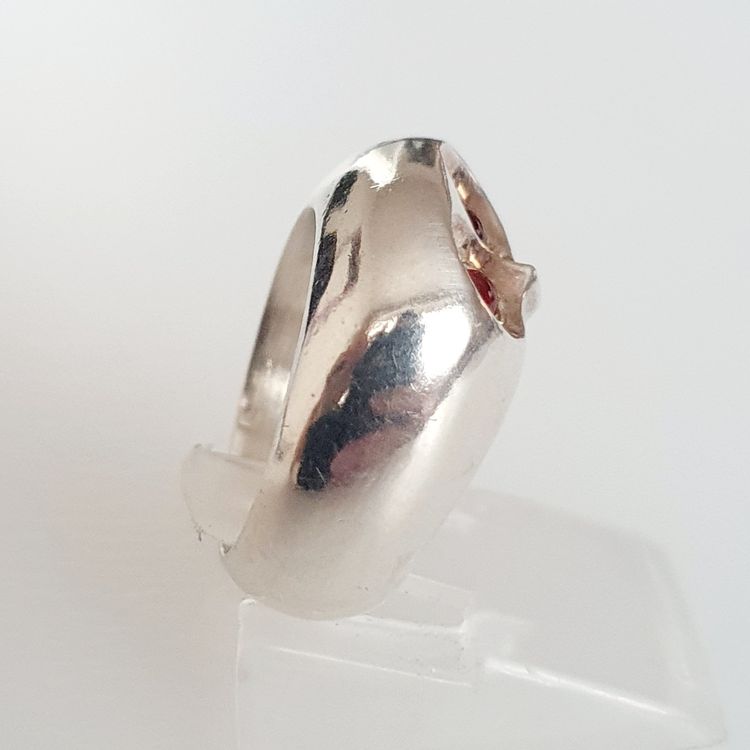 Vintage Damenring aus 925 Silber  sieht aus wie eine Eule 3