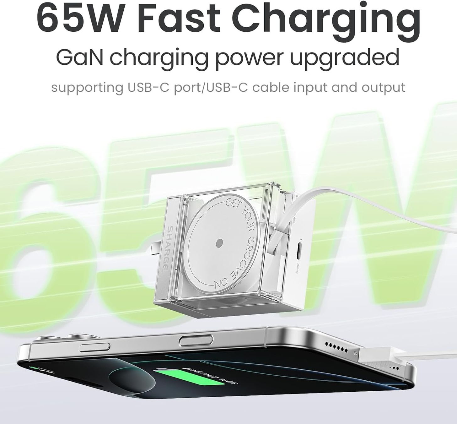 Caricabatterie: SHARGE 65W USB-C Ladegerät Retractable, weiss – Usato da Grosshöchstetten venduto da Professio7 5