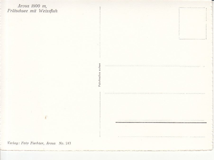 Cartoline postali: Prätschsee, ca. 1950 – Usato da Bürglen TG venduto da StampGraf 1