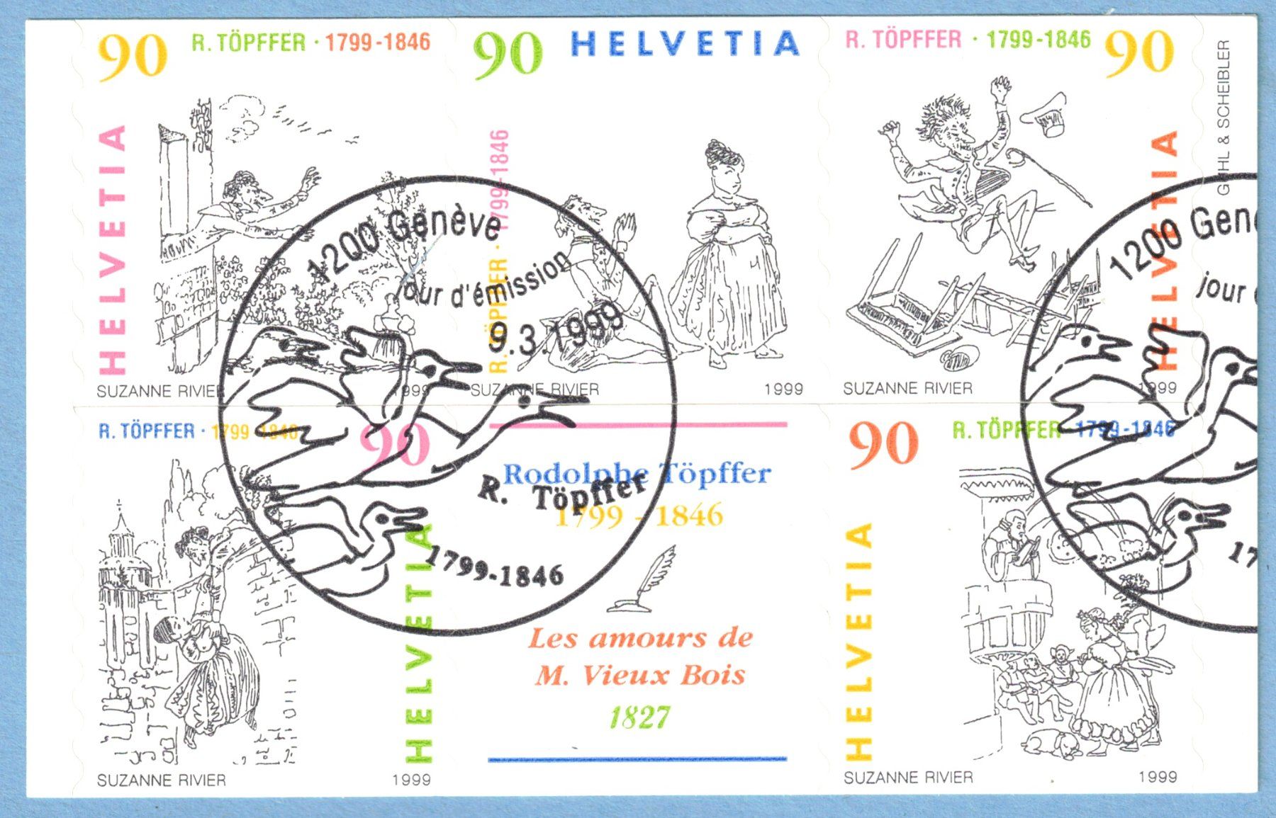Tous les timbres: 1999  Marken-Heftblatt     Comics   gestempelt Ersttag – D'occasion à Mellingen par Ginger