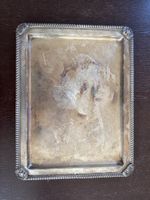 Vintage Serviertablett, versilbert, Tablett antik Deko 50er