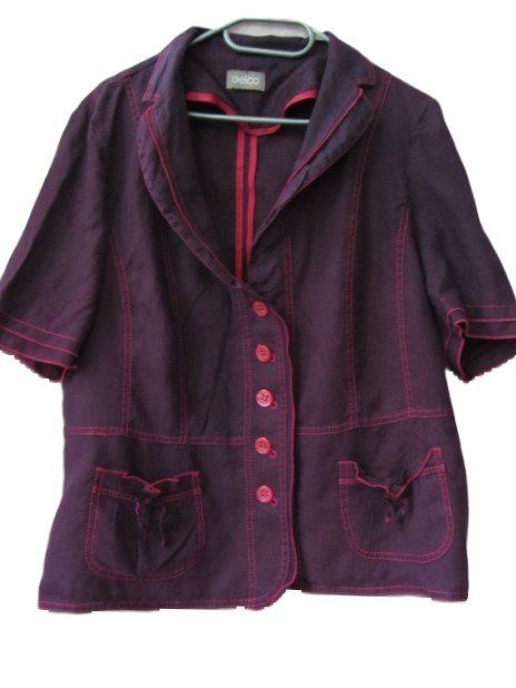 Vestes: ca. Gr. 42 GELCO lila LEINEN Bluse oder Sommerjacke s.Masse – D'occasion à Basel par frausommerwind