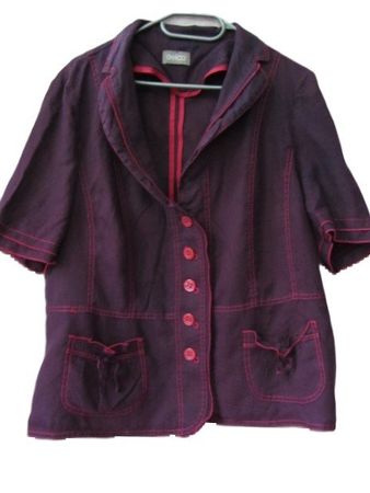 ca. Gr. 42 GELCO lila LEINEN Bluse oder Sommerjacke s.Masse