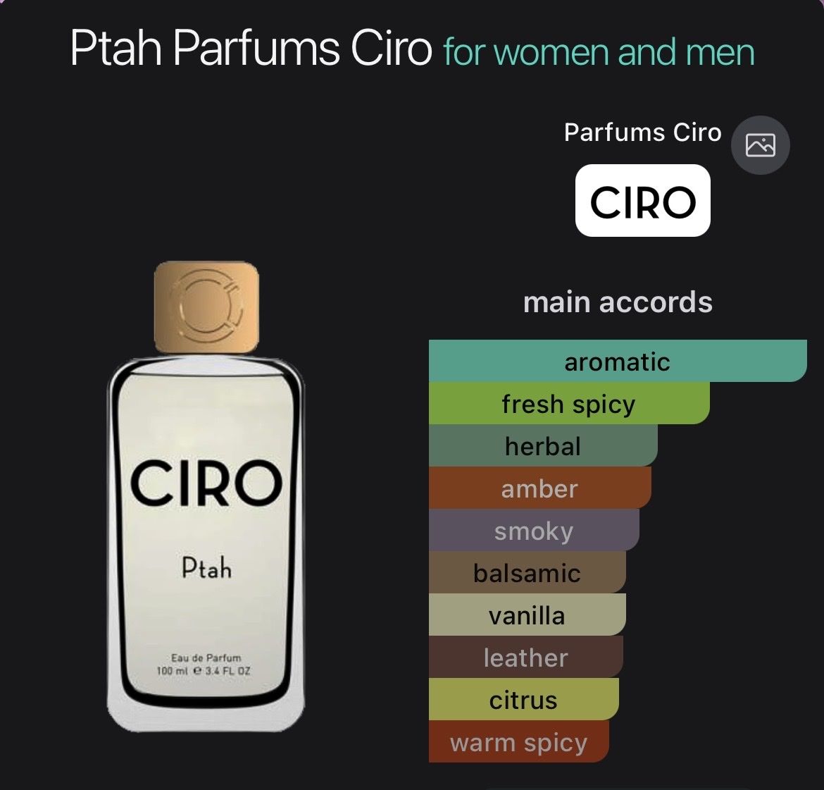 Profumi & Eau de Toilette: EDP Ptah by CIRO (decant) – Nuovo (secondo la descrizione) da Genève venduto da StaceyH 1