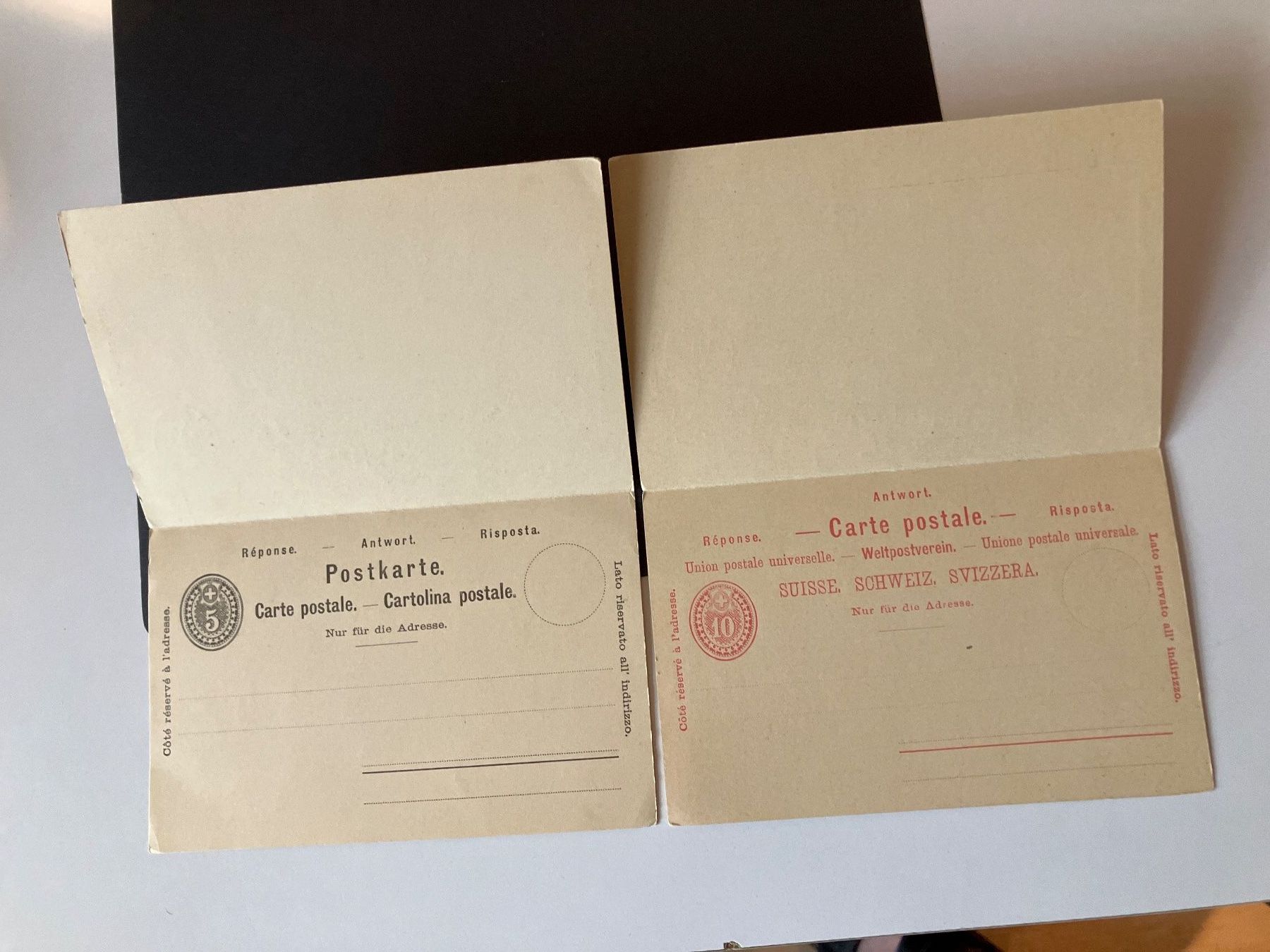 Tous les timbres: 2 alte Postkarten mit Antwortteil – D'occasion à Baar par Ramona10