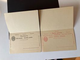 2 alte Postkarten mit Antwortteil
