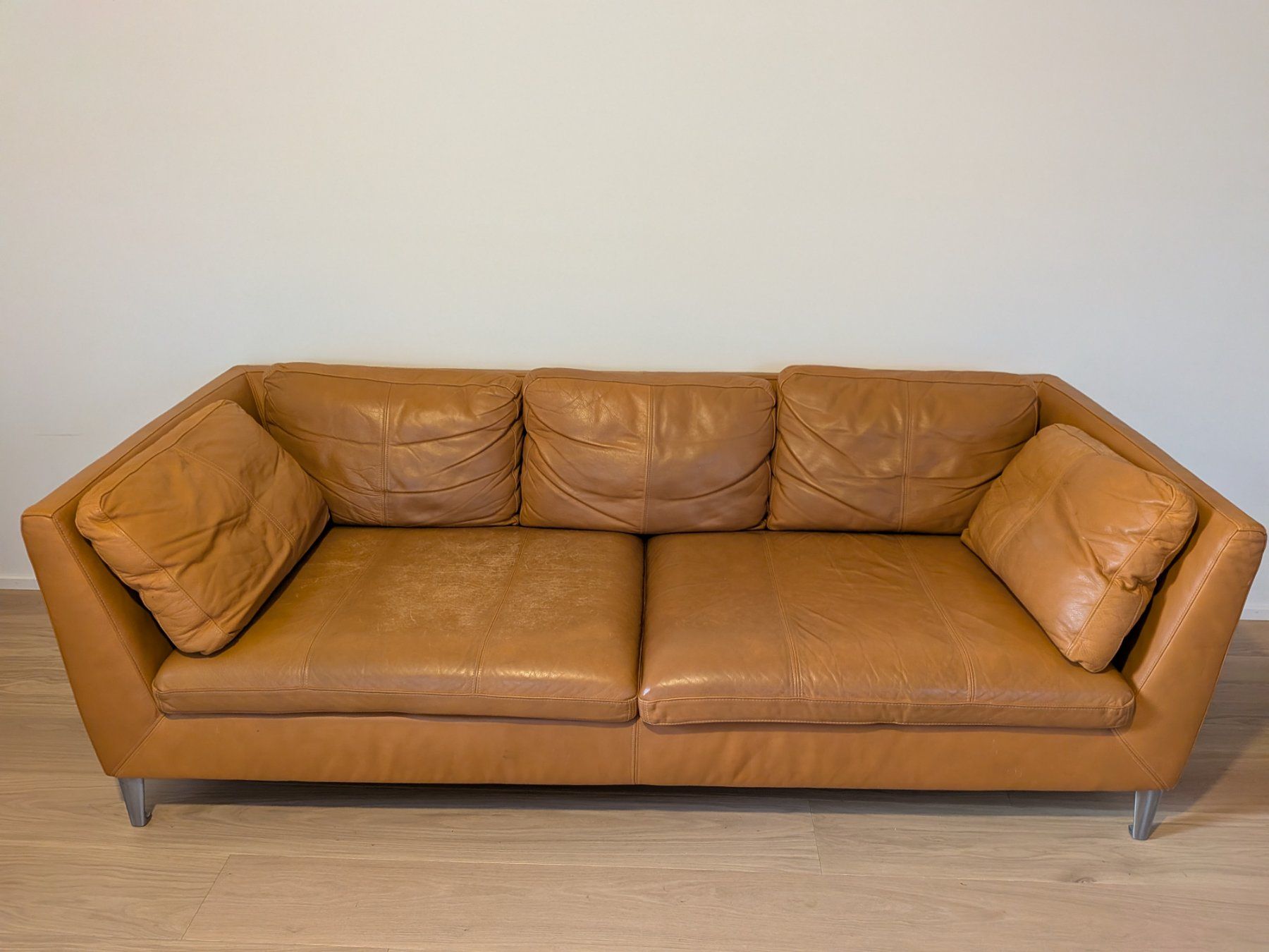 Ikea Divani: Ikea Stockholm Echtes Leder Sofa 3-Sitzer Hellbraun – Usato da Adliswil venduto da agn_lt5j
