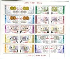 Block "Banknoten & Münzen". Rumänien