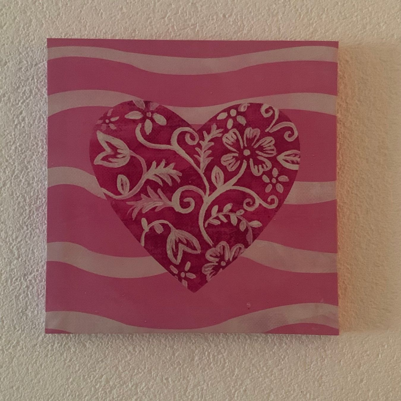 Poster & Bilder: Bild Herz mit Muster, Pink 28x28cm – Gebraucht aus St. Gallen von Miousch 2