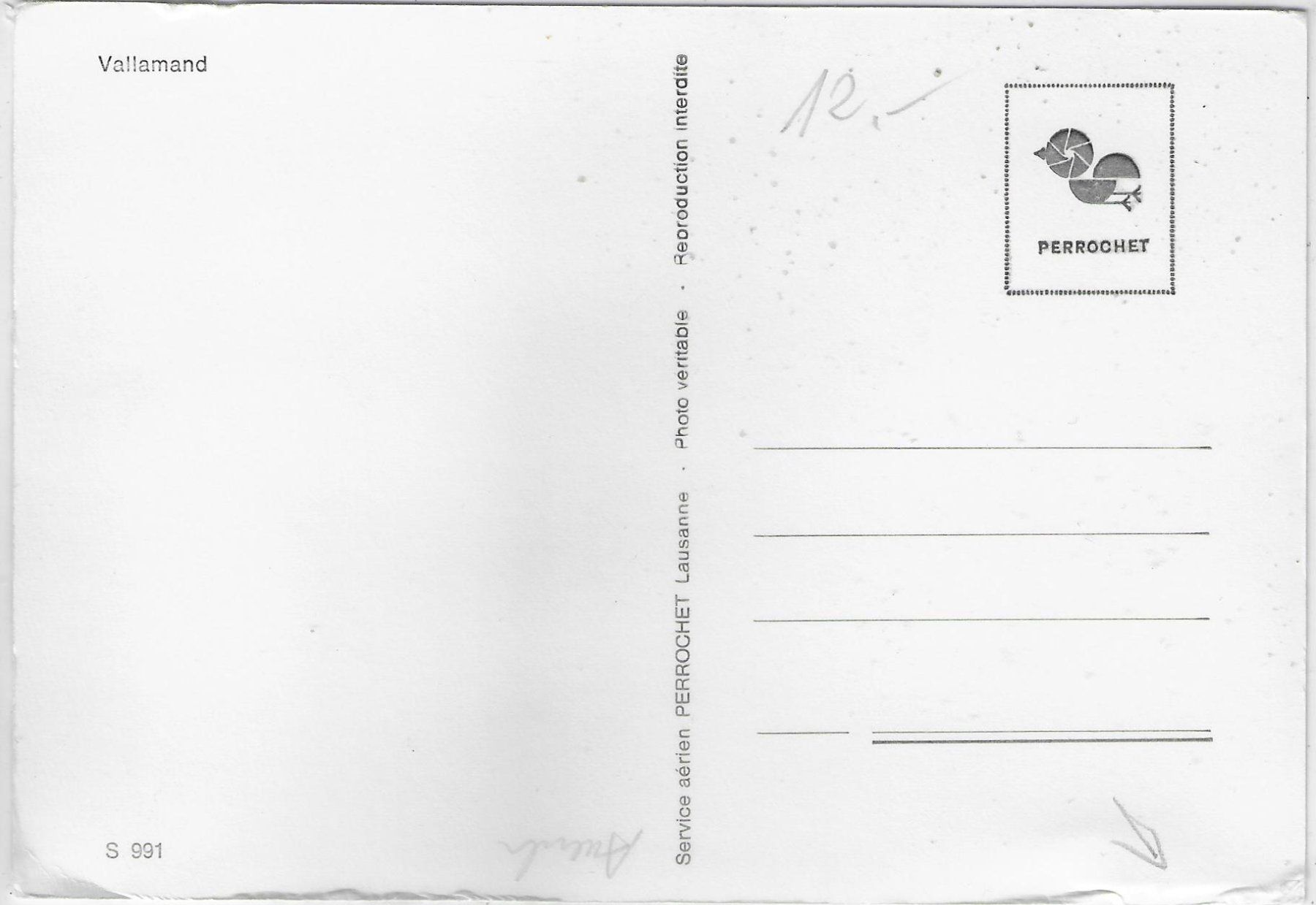 Cartoline postali: Vallamand - Vue aerienne – Usato da Ettingen venduto da Kartenplanet 1