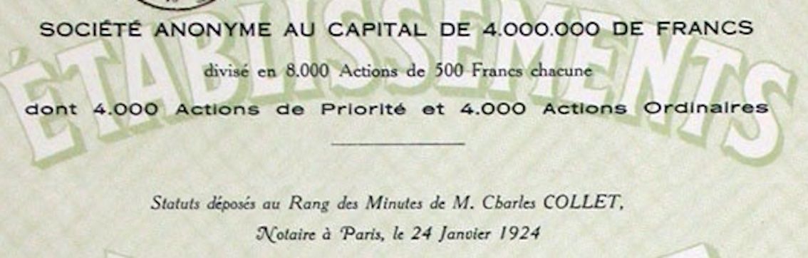 Documenti: Etablissements A. Lancelot SA, Paris - 1924 – Usato da Solothurn venduto da Sgasche 1