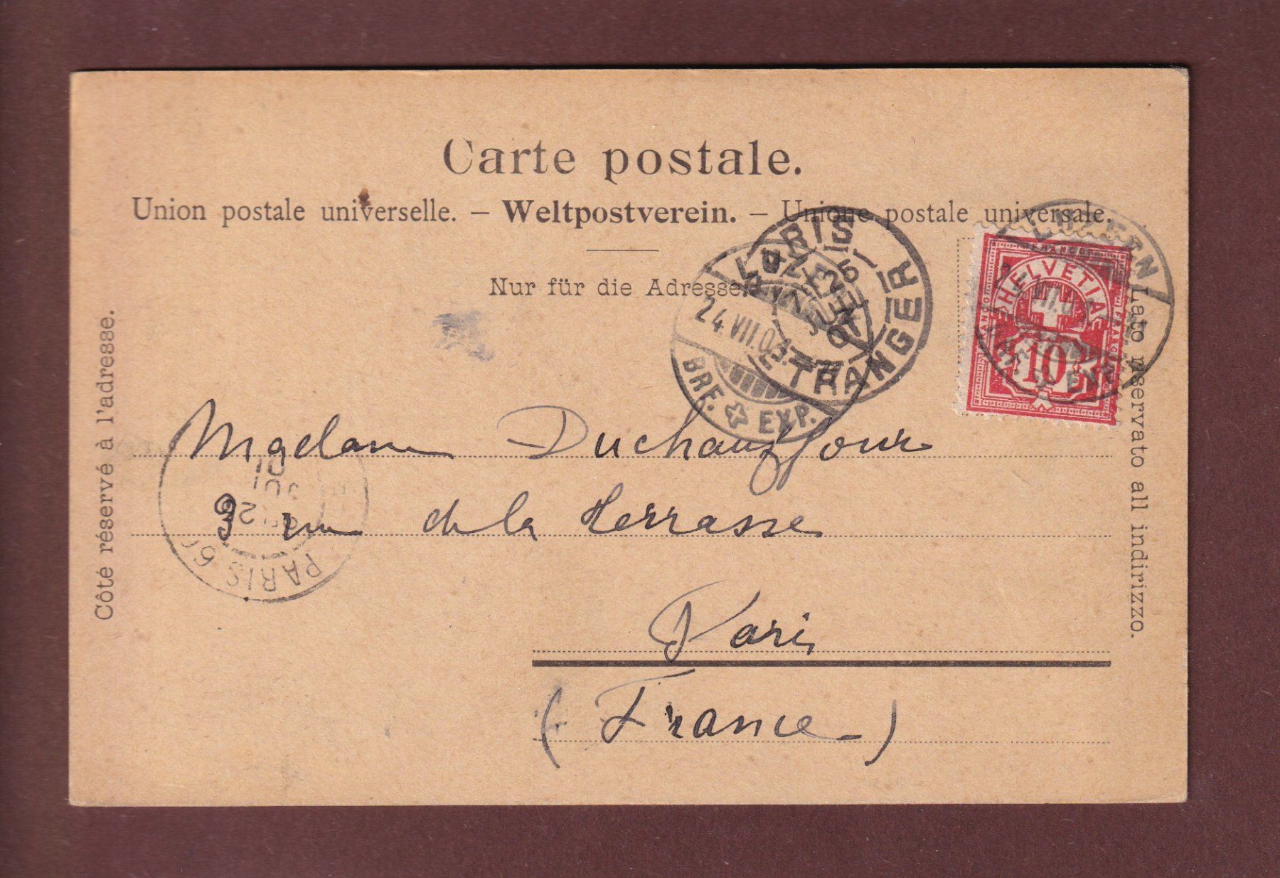 Cartoline postali: BASEL - Schweizer Trachten - 1901 – Usato da Pully venduto da nicecards 1