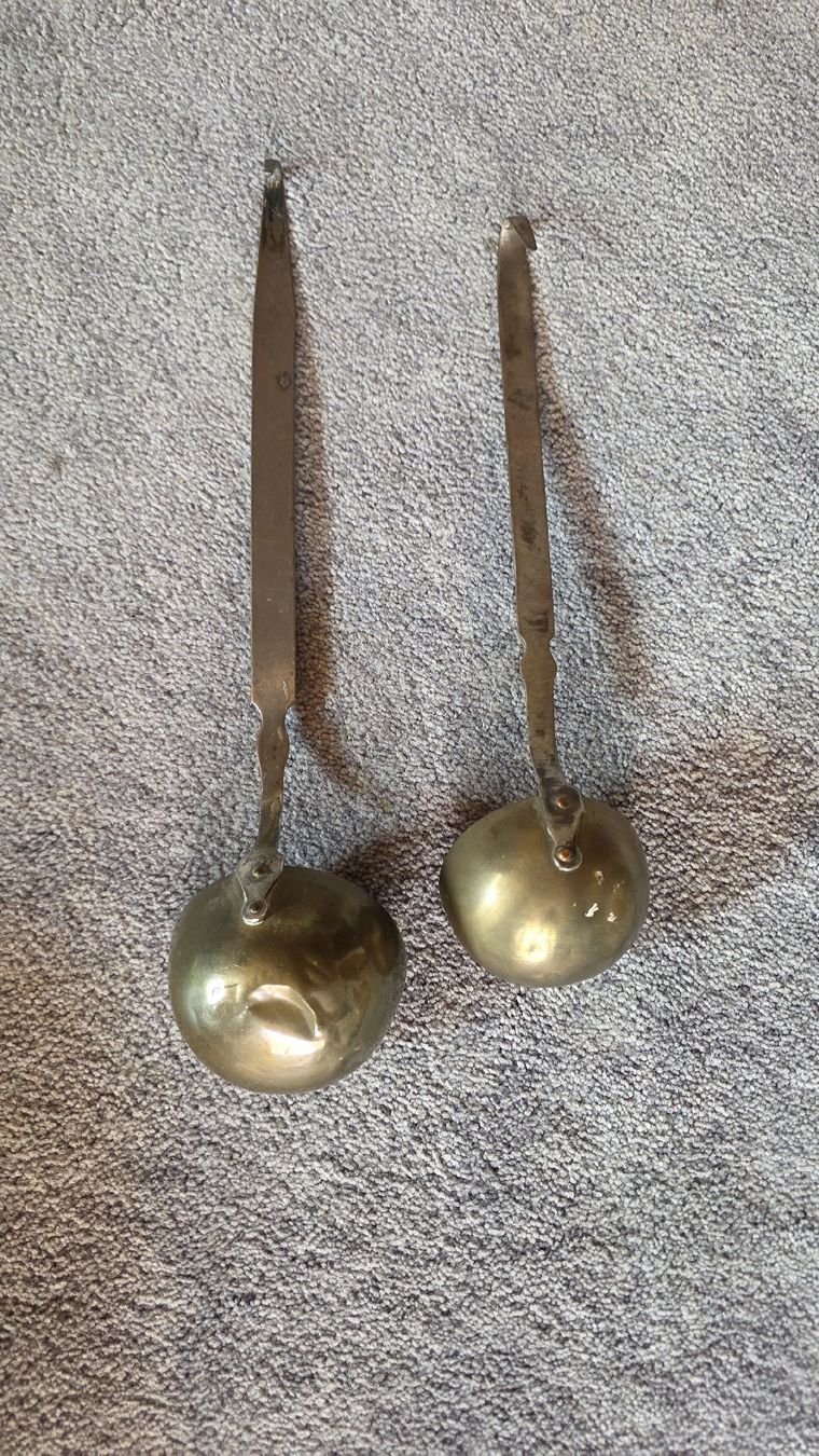 Löffel: Alte Suppenkelle Messing mit Metallgriff Vintage – Gebraucht aus Gonten von reko12 2