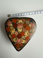 Indische Herz Dose Lack handbemalt 9 cm