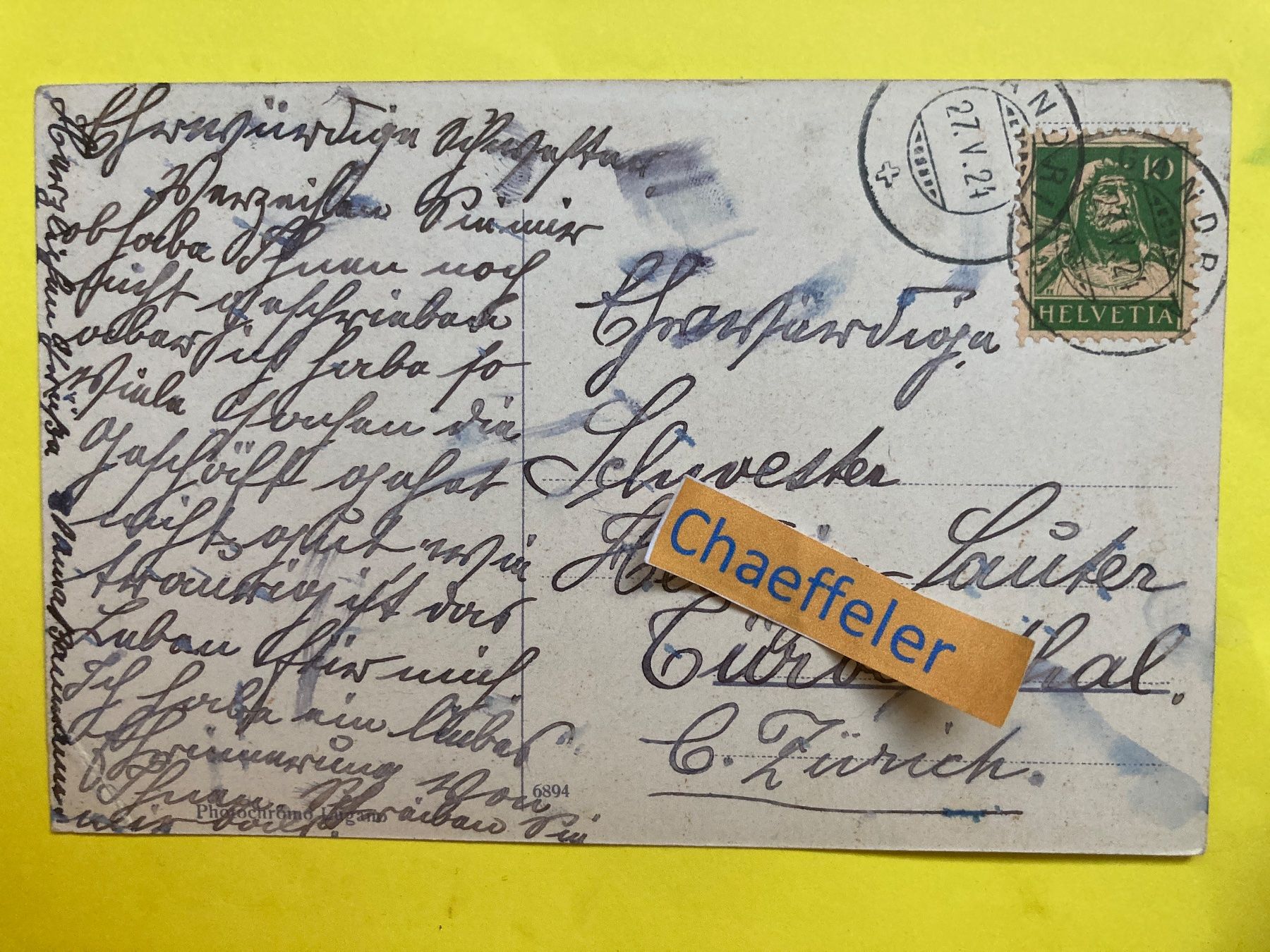 Ansichtskarten: 1924 Lago di Lugano. Gandria – Defekt aus Zürich von Chaeffeler 2