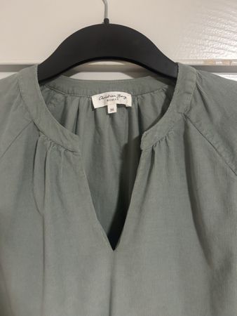 Christian Berg Bluse, petrol, Cord, Grösse 36