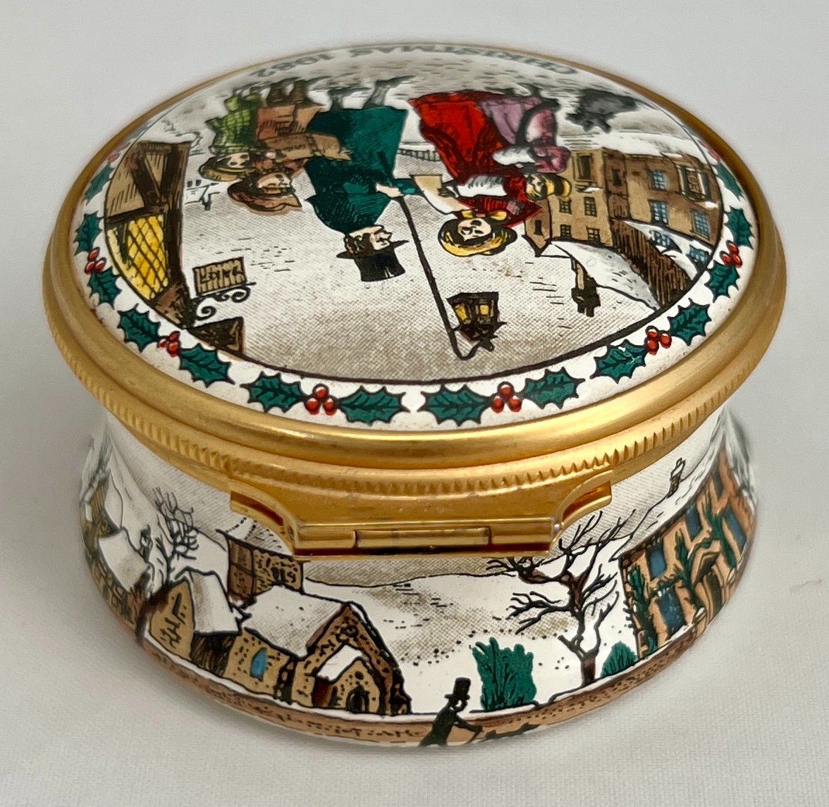 Contenitori & Simili: Halcyon Days Enamels, handbemaltes Weihnachtsdöschen, 1982 – Usato da Zürich venduto da Drahtzug 3