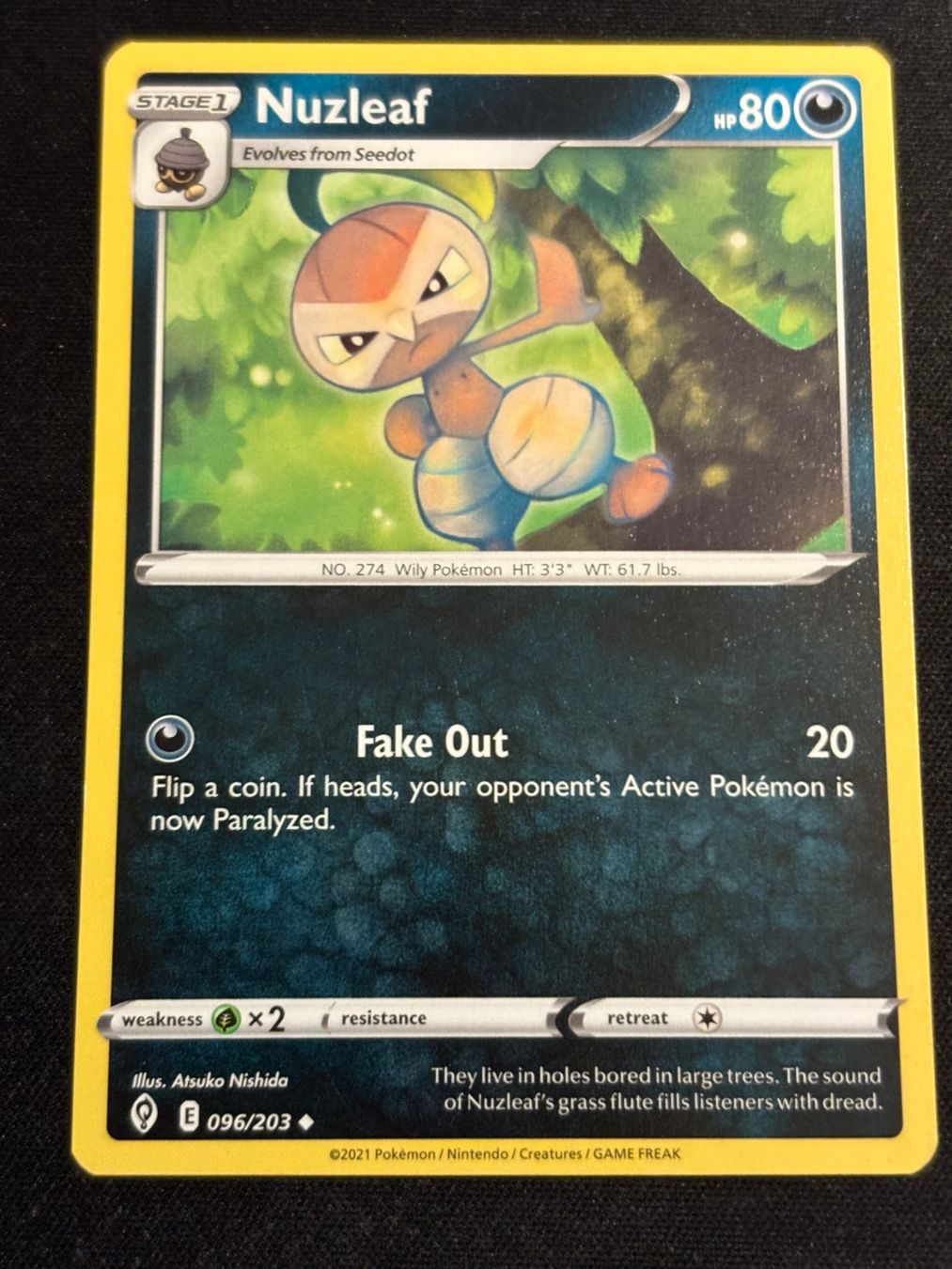 Pokémon Carte collezionabili: Pokemon Nuzleaf - Evolving-Skies 96/203 - English – Usato da Bern venduto da Big_GS