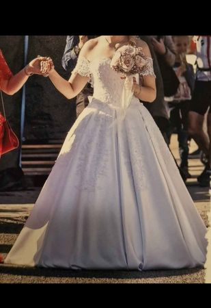 Brautkleid Weiss Grösse 38/40 Spitze Ballkleid guter Zustand