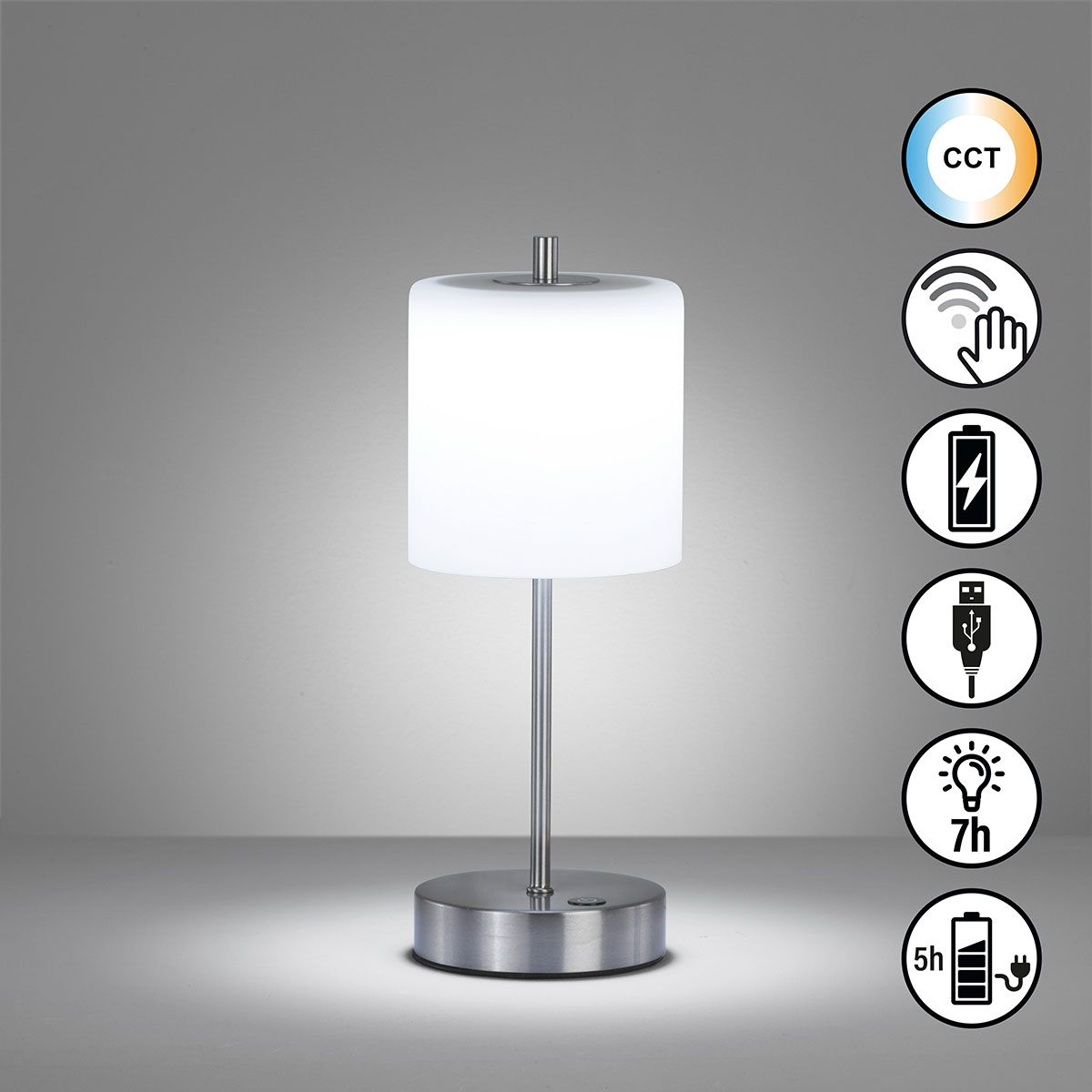 Lampade: Tischleuchte, Weiss, 35 cm Höhe, Akku – Nuovo (secondo la descrizione) da Kreuzlingen venduto da Smart-Light