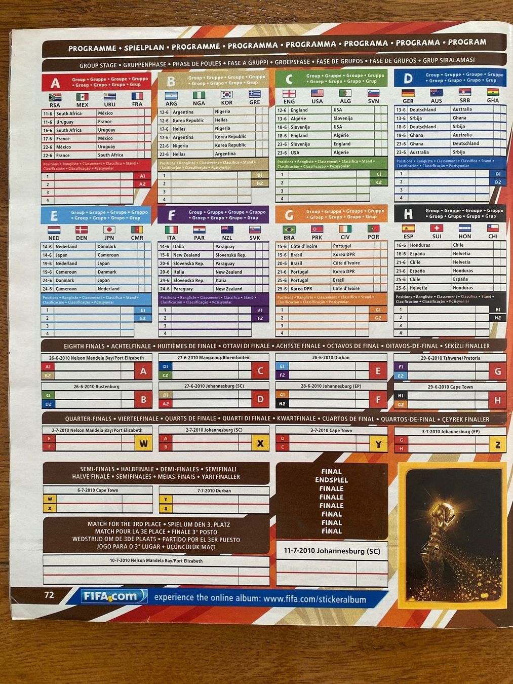 Panini Album: Panini WM 2010 – Usato da Abtwil SG venduto da Zwiebi 2