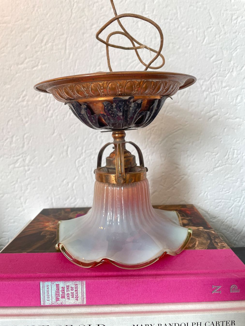 Lampes: Antike Jugendstil Deckenlampe Glas, Kupfer – D'occasion à St. Gallen par Shazzz 5