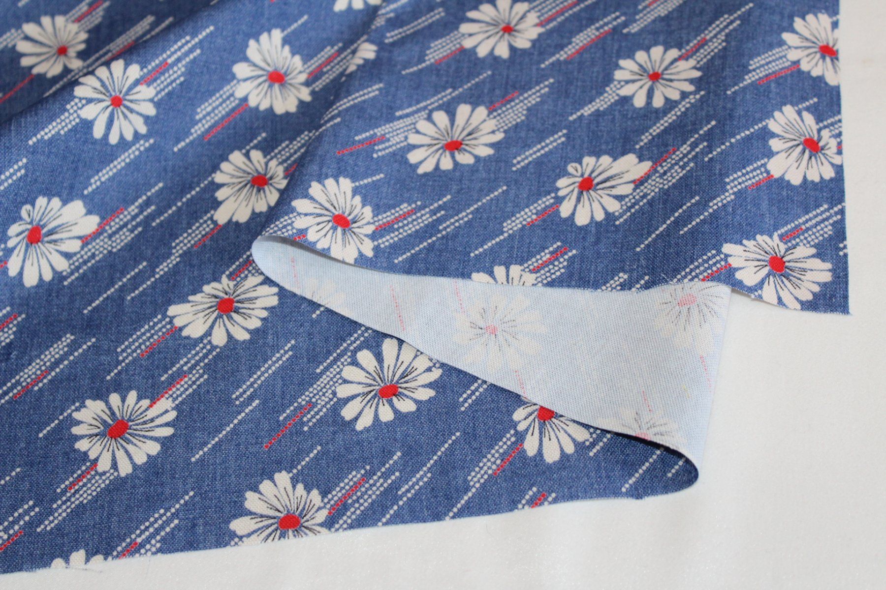 Tessuti: Stoff Baumwolle jeansblau/Blumen – Nuovo (secondo la descrizione) da Obfelden venduto da solomon111 2