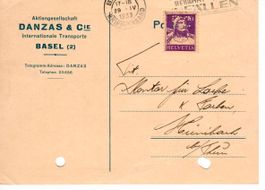 PK, Danzas Basel - Perfin 1933