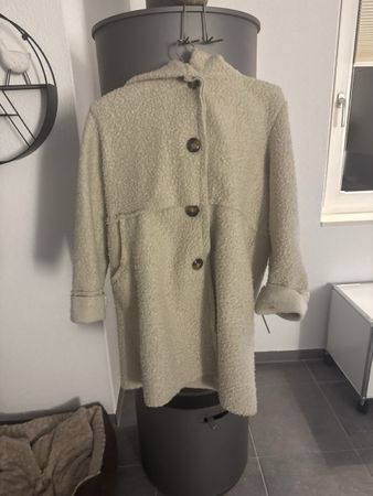 Teddyfell Mantel, Wintermantel, Beige, Gr. M - Kuschelig!