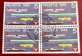 4 er Block Nr.343 Verkehrshaus Luzern mit Stempel 