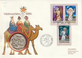 Numisbrief Weihnachten 1986